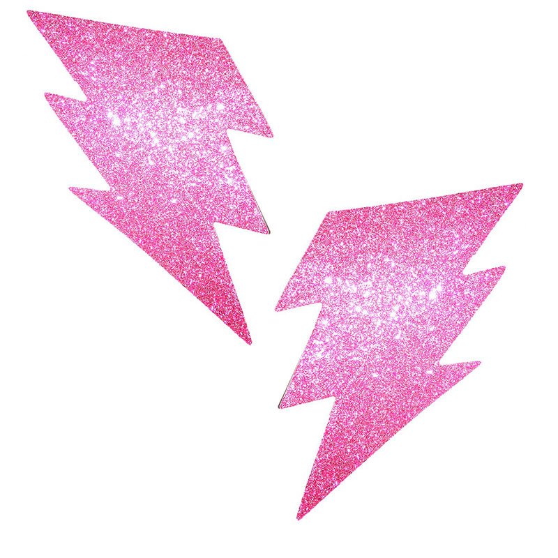 Bolt Pasties in Pink Glitter