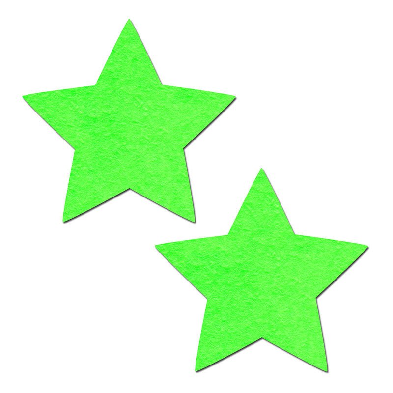 Neon Green Glow-in-the-Dark Star Nipple Pasties